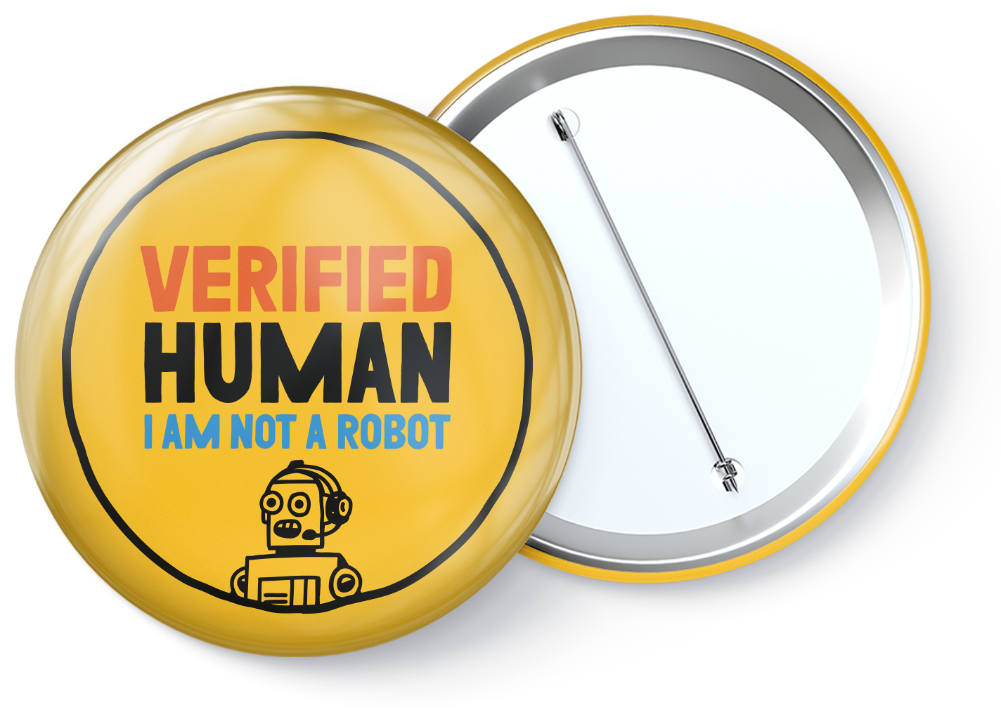 Verified Human — I Am Not a Robot pin